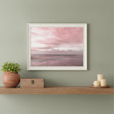 Pink Beach Emotions White Framed Print Wall Art