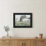 Green Country Morning Black Framed Print Wall Art