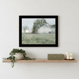 Green Country Morning Black Framed Print Wall Art