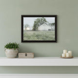 Green Country Morning Black Framed Print Wall Art