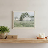 Green Country Morning White Framed Print Wall Art
