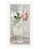 Cottage Peach Rose White Framed Print Wall Art