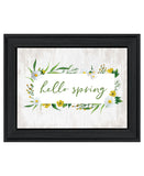 Hello Spring Black Framed Print Wall Art