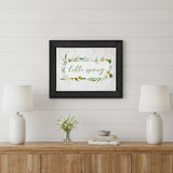 Hello Spring Black Framed Print Wall Art