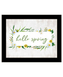 Hello Spring Black Framed Print Wall Art