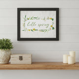 Hello Spring Black Framed Print Wall Art
