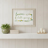 Hello Spring White Framed Print Wall Art