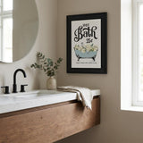 Hot Bath Black Framed Print Bathroom Wall Art