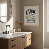 Hot Bath White Framed Print Bathroom Wall Art
