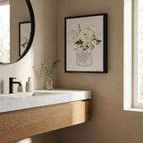 Bathroom Flower Ja Black Framed Print Bathroom Wall Art