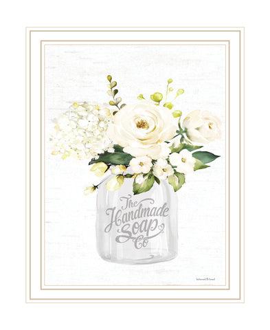 Bathroom Flower Ja White Framed Print Bathroom Wall Art
