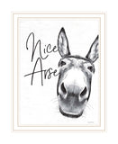 Nice Arse White Framed Print Bathroom Wall Art