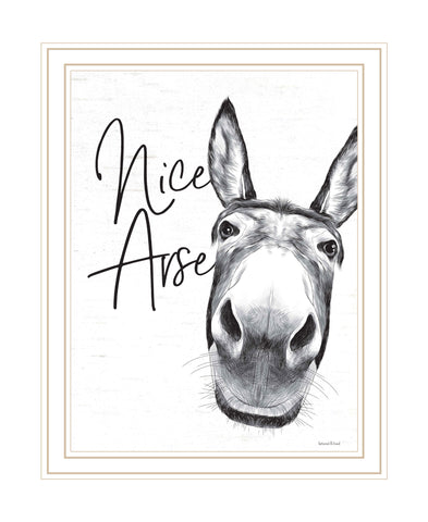 Nice Arse White Framed Print Bathroom Wall Art