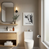 Herd That White Framed Print Bathroom Wall Art