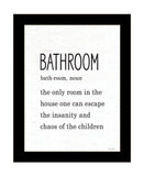 Bathroom Escape Black Framed Print Bathroom Wall Art