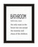 Bathroom Escape Black Framed Print Bathroom Wall Art