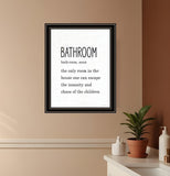 Bathroom Escape Black Framed Print Bathroom Wall Art
