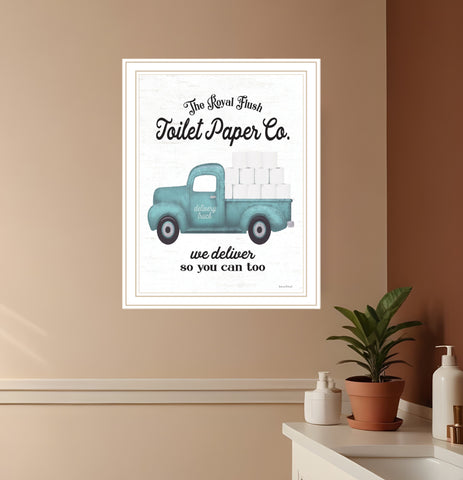 Toilet Paper Co White Framed Print Bathroom Wall Art