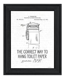 Correct Way to Hang Toilet Paper Black Framed Print Bathroom Wall Art