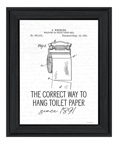 Correct Way to Hang Toilet Paper Black Framed Print Bathroom Wall Art
