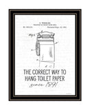 Correct Way to Hang Toilet Paper Black Framed Print Bathroom Wall Art