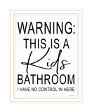 Kids Bathroom White Framed Print Bathroom Wall Art