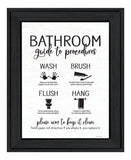 Bathroom Guide Black Framed Print Bathroom Wall Art