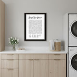 Forgot Your Phone? Black Framed Laundry Wall Art