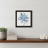 Floral Calligraphy Sketches Black Framed Print Wall Art