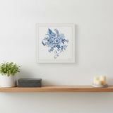 Floral Calligraphy Sketches White Framed Print Wall Art