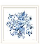 Floral Calligraphy Sketches White Framed Print Wall Art