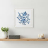 Floral Calligraphy Sketches White Framed Print Wall Art