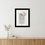 BOHEMIAN MACRAME Black Framed Print Wall Art
