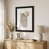 BOHEMIAN MACRAME Black Framed Print Wall Art