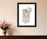 BOHEMIAN MACRAME Black Framed Print Wall Art