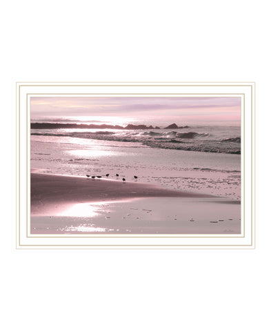 Breakfast On The Beach White Framed Print Wall Art