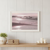 Breakfast On The Beach White Framed Print Wall Art