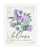 Bloom Where You Are Planted White Framed Print Wall Art