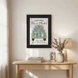 Flower Market Hyacinths Black Framed Print Wall Art