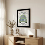 Flower Market Hyacinths Black Framed Print Wall Art