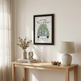 Flower Market Hyacinths Black Framed Print Wall Art