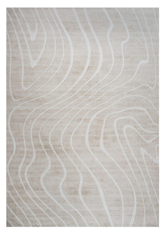 7' X 10' Beige and Ivory Abstract Distressed Area Rug