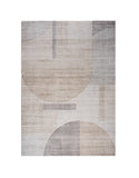 5' X 8' Beige and Brown Abstract Distressed Area Rug