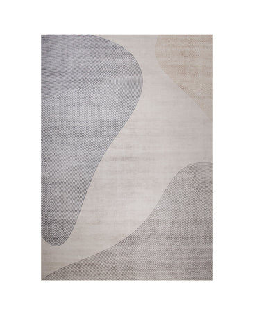 7' X 10' Beige and Brown Abstract Distressed Area Rug