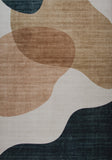 7' X 10' Beige and Green Abstract Distressed Area Rug
