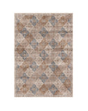 4' X 6' Brown and Blue Floral Distressed Area Rug