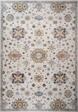 7' X 10' Gray and Gold Floral Area Rug