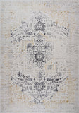 4' X 6' Gray and Gold Oriental Area Rug