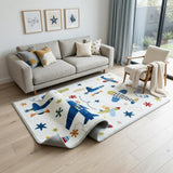 5' X 8' Cream Abstract Area Rug