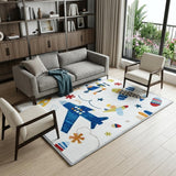 7' X 10' Cream Abstract Area Rug